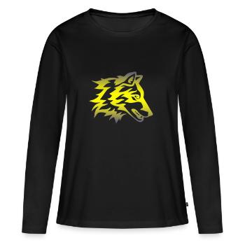 Wolf - Contour du loup - T-shirt manches longues Premium bio Femme - noir - Devant - Julia (174cm)