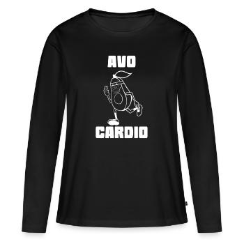 Avo Cardio - T-shirt manches longues Premium bio Femme - noir - Devant - Julia (174cm)