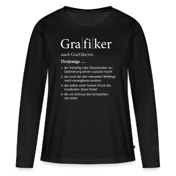 Grafiker Grafik Design Designerin Geschenkidee - Frauen Premium Bio Langarmshirt - Schwarz - Vorne - Julia (174cm)