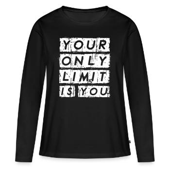 Vous n’avez pas de limite. - T-shirt manches longues Premium bio Femme - noir - Devant - Julia (174cm)
