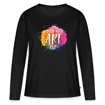 Art Artist Couleur Art Painter Peinture Peinture Peinture - T-shirt manches longues Premium bio Femme - noir - Devant - Julia (174cm)