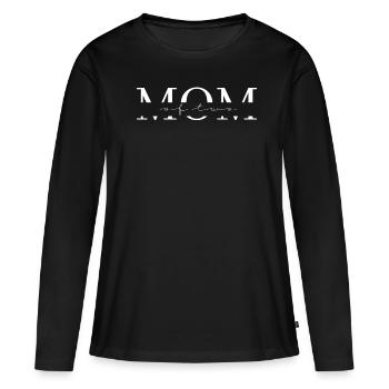 Zwillinge Mama von Zwillingen Mom of two - Frauen Premium Bio Langarmshirt - Schwarz - Vorne - Julia (174cm)