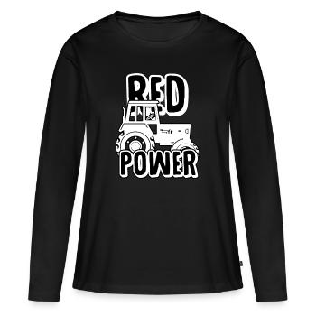 Tractor - Red Power - Women's Premium Organic Long Sleeve Shirt - black - Front - Julia (174cm)