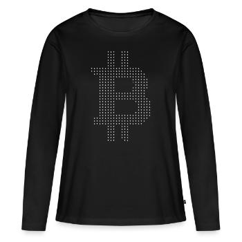 Bitcoin - T-shirt manches longues Premium bio Femme - noir - Devant - Julia (174cm)