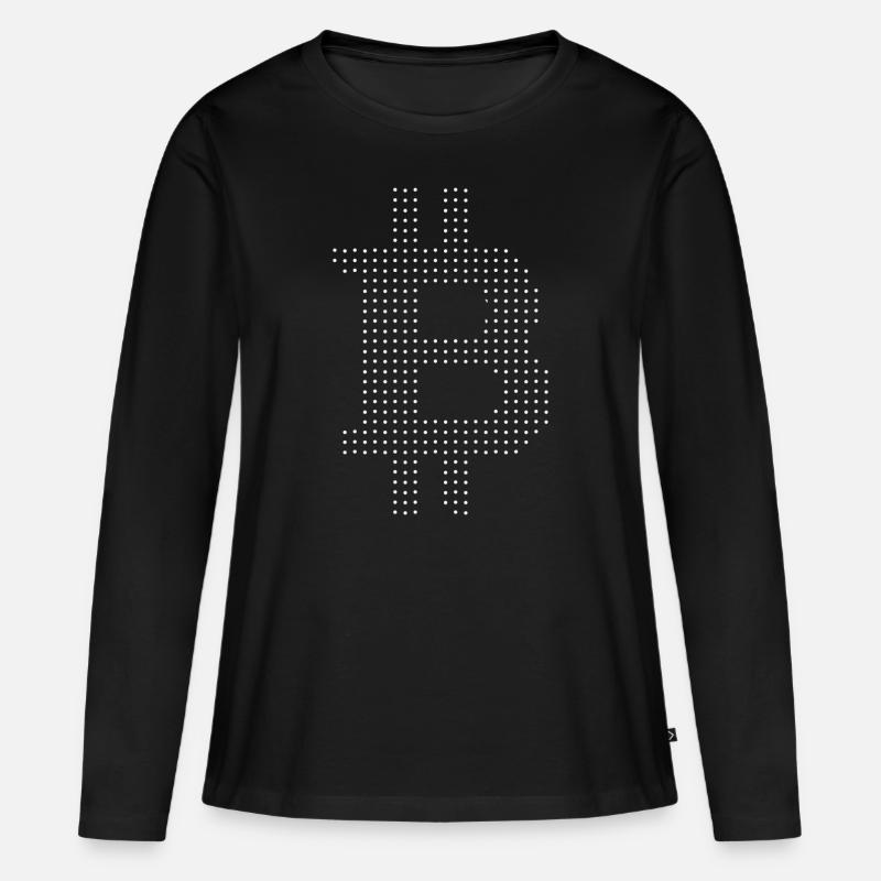 Bitcoin - Frauen Premium Bio Langarmshirt - Schwarz