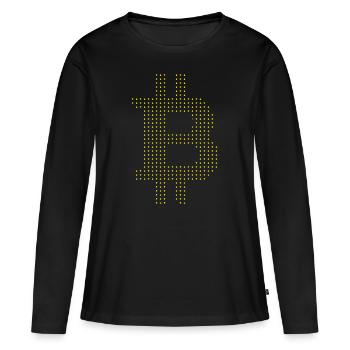 Bitcoin - T-shirt manches longues Premium bio Femme - noir - Devant - Julia (174cm)