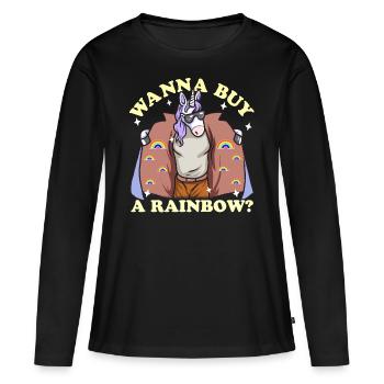 Drôle Licorne Vendu Factures - T-shirt manches longues Premium bio Femme - noir - Devant - Julia (174cm)