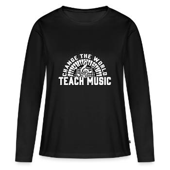 Enseigner la musique - T-shirt manches longues Premium bio Femme - noir - Devant - Julia (174cm)