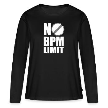 Chemise No BPM Limit - T-shirt manches longues Premium bio Femme - noir - Devant - Julia (174cm)