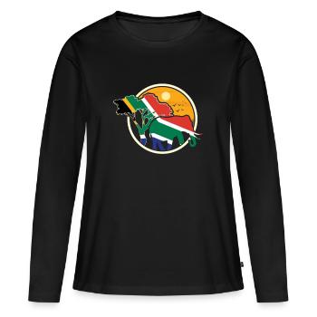 Afrique du Sud - T-shirt manches longues Premium bio Femme - noir - Devant - Julia (174cm)
