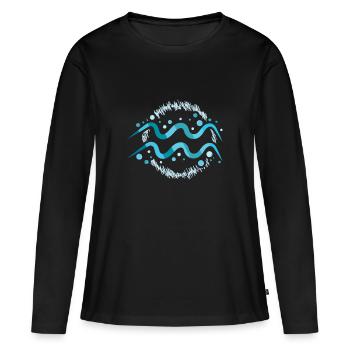 Sternzeichen Wassermann - Frauen Premium Bio Langarmshirt - Schwarz - Vorne - Julia (174cm)