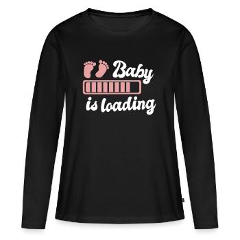enceinte - T-shirt manches longues Premium bio Femme - noir - Devant - Julia (174cm)