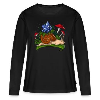 Cristaux Escargot Nature - T-shirt manches longues Premium bio Femme - noir - Devant - Julia (174cm)