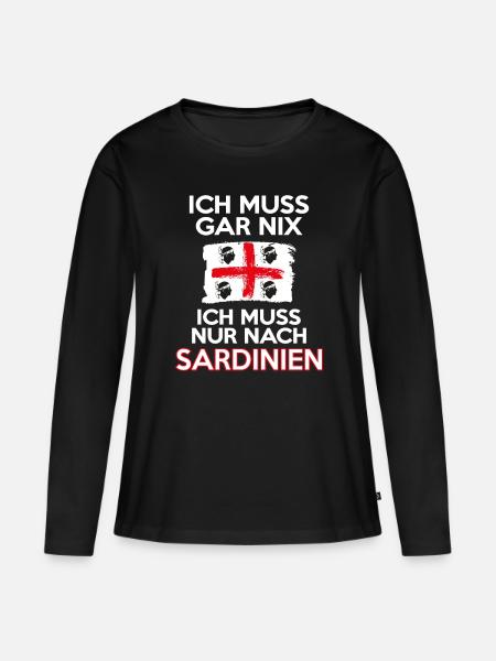 Muss nur nach Sardinien - Frauen Premium Bio Langarmshirt - Schwarz