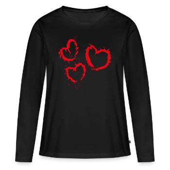 Heart heart - Women's Premium Organic Long Sleeve Shirt - black - Front - Julia (174cm)