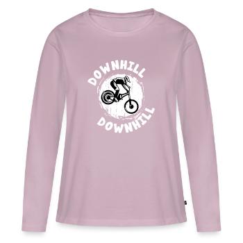 VTT Down Hill - T-shirt manches longues Premium bio Femme - rose poudré - Devant - Julia (174cm)