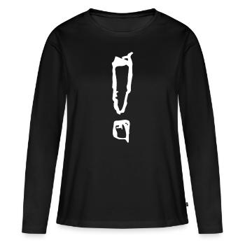 Points d’exclamation - T-shirt manches longues Premium bio Femme - noir - Devant - Julia (174cm)
