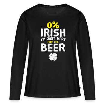 0% Irish Just Here For the Beer St. Patrick's Day - T-shirt manches longues Premium bio Femme - noir - Devant - Julia (174cm)