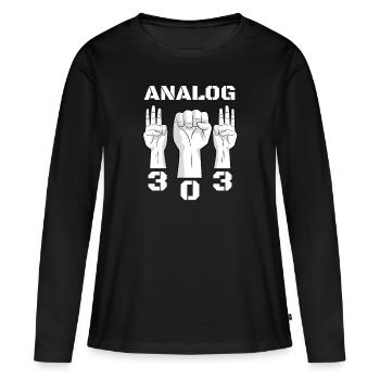 303 aiguilles analogiques. Chemise pour les fans de techno. Synth. - T-shirt manches longues Premium bio Femme - noir - Devant - Julia (174cm)