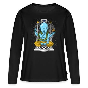 Shiva Psychedelic Meditation - T-shirt manches longues Premium bio Femme - noir - Devant - Julia (174cm)