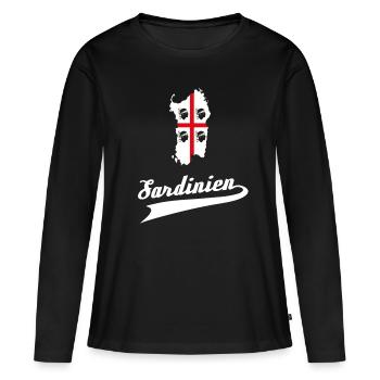 Sardinien Sardinia Flagge Sardegna S - Frauen Premium Bio Langarmshirt - Schwarz - Vorne - Julia (174cm)