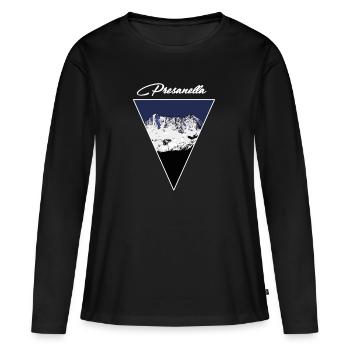 Adamello Presanella Vermiglio Dolomiten Berg Cool - Frauen Premium Bio Langarmshirt - Schwarz - Vorne - Julia (174cm)