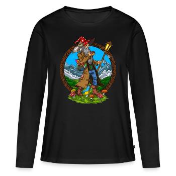 Zauberpilze Hippie Schamane - Frauen Premium Bio Langarmshirt - Schwarz - Vorne - Julia (174cm)