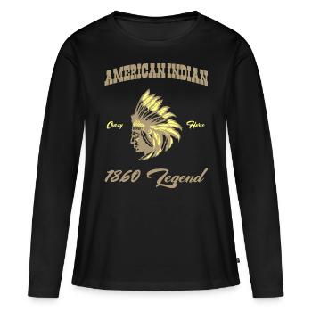 American indian Legend - T-shirt manches longues Premium bio Femme - noir - Devant - Julia (174cm)
