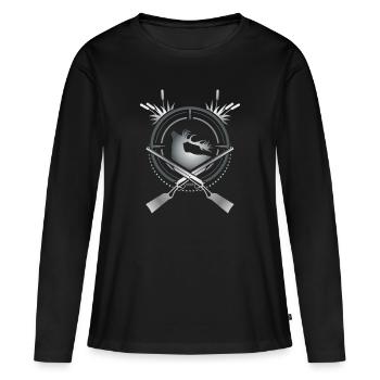 Rotwild Jäger - Frauen Premium Bio Langarmshirt - Schwarz - Vorne - Julia (174cm)