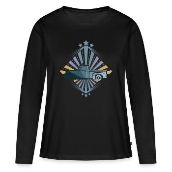 Pick-up - T-shirt manches longues Premium bio Femme - noir - Devant - Julia (174cm)