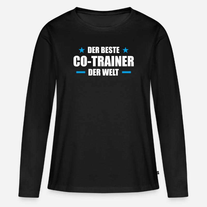 Der beste Co-Trainer der Welt - Frauen Premium Bio Langarmshirt - Schwarz