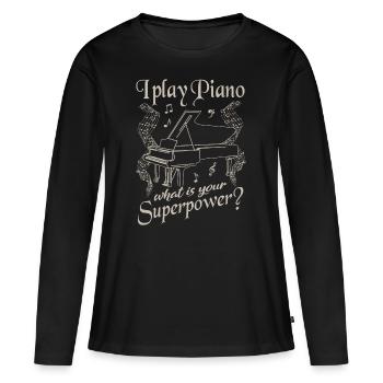 Piano piano lessons piano - Women's Premium Organic Long Sleeve Shirt - black - Front - Julia (174cm)