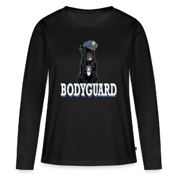 Cane Corso Bodyguard Security protection chien - T-shirt manches longues Premium bio Femme - noir - Devant - Julia (174cm)