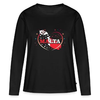 Malte - T-shirt manches longues Premium bio Femme - noir - Devant - Julia (174cm)