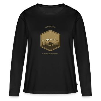 La nature sauvage et la nature - T-shirt manches longues Premium bio Femme - noir - Devant - Julia (174cm)