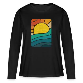 Mer Soleil Rayon de soleil Lumière du Soleil - T-shirt manches longues Premium bio Femme - noir - Devant - Julia (174cm)