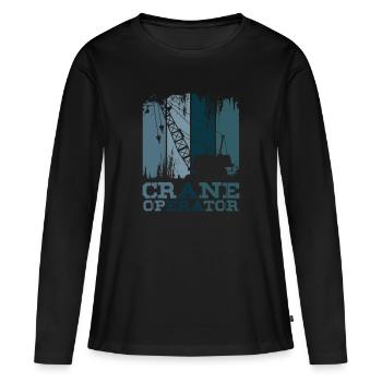 Crane operator - Women's Premium Organic Long Sleeve Shirt - black - Front - Julia (174cm)