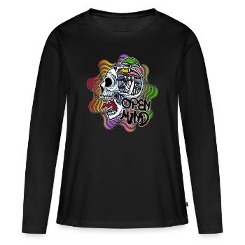 Médicament de voyage pour hallucinations d'esprit ouvert aux champignons magiques - T-shirt manches longues Premium bio Femme - noir - Devant - Julia (174cm)