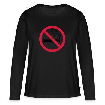 No smoking - smoking prohibited - Women's Premium Organic Long Sleeve Shirt - black - Front - Julia (174cm)