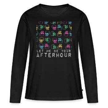 Let me be your afterhour Skull Design Geschenk - Frauen Premium Bio Langarmshirt - Schwarz - Vorne - Julia (174cm)