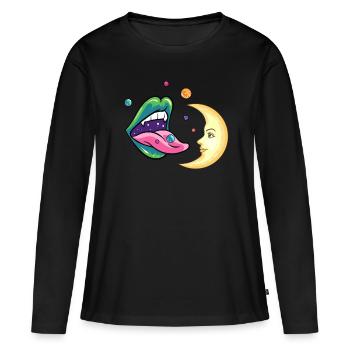 Planètes et conception de la lune pour une planète - T-shirt manches longues Premium bio Femme - noir - Devant - Julia (174cm)