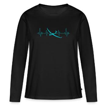 Heartbeat soaring Heartbeat glider - Women's Premium Organic Long Sleeve Shirt - black - Front - Julia (174cm)