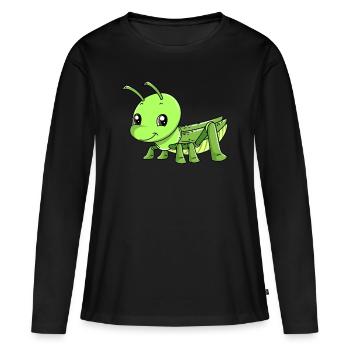 Cute grasshopper design for a grasshopper - Women's Premium Organic Long Sleeve Shirt - black - Front - Julia (174cm)
