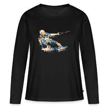 Splash de wakeboard - T-shirt manches longues Premium bio Femme - noir - Devant - Julia (174cm)