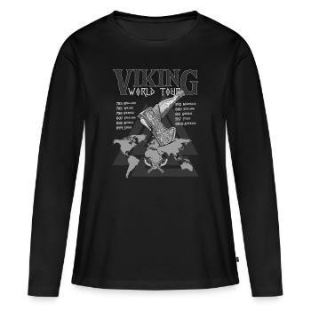 Viking Worldtour Design pour les fans vikings - T-shirt manches longues Premium bio Femme - noir - Devant - Julia (174cm)