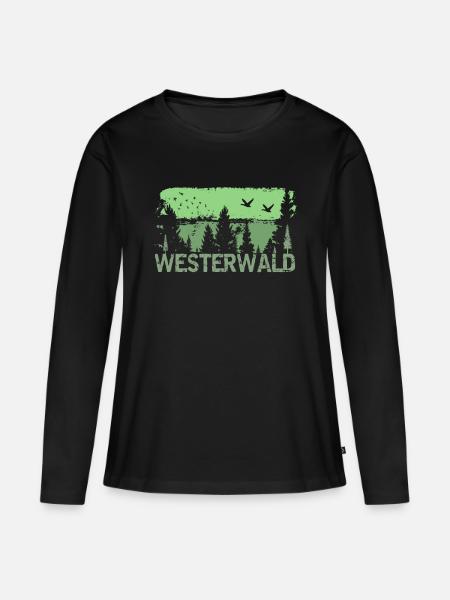 Westerwald - Frauen Premium Bio Langarmshirt - Schwarz