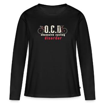 Trouble obsessionnel du cyclisme TOC - T-shirt manches longues Premium bio Femme - noir - Devant - Julia (174cm)