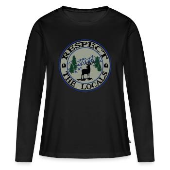 Hirsch Naturschutz - Frauen Premium Bio Langarmshirt - Schwarz - Vorne - Julia (174cm)