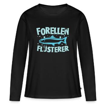 Pêche à la truite - T-shirt manches longues Premium bio Femme - noir - Devant - Julia (174cm)