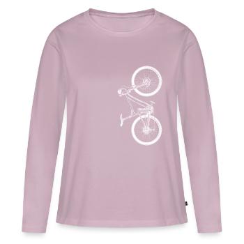 bicyclette - T-shirt manches longues Premium bio Femme - rose poudré - Devant - Julia (174cm)